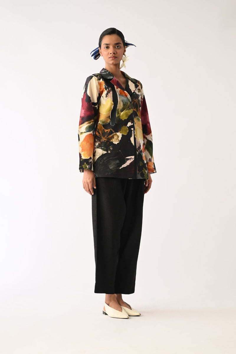Noir Cuban Shirt cotton top/shirt by O'Frida in multicolour for women in Singapore