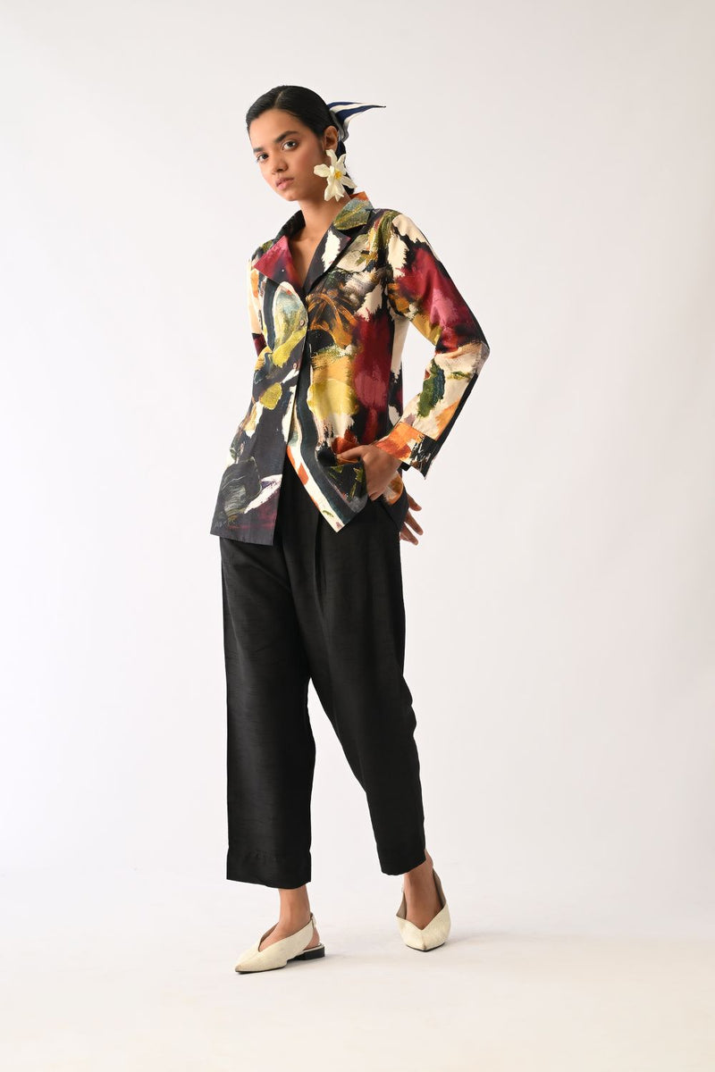 Noir Cuban Shirt cotton top/shirt by O'Frida in multicolour for women in Singapore