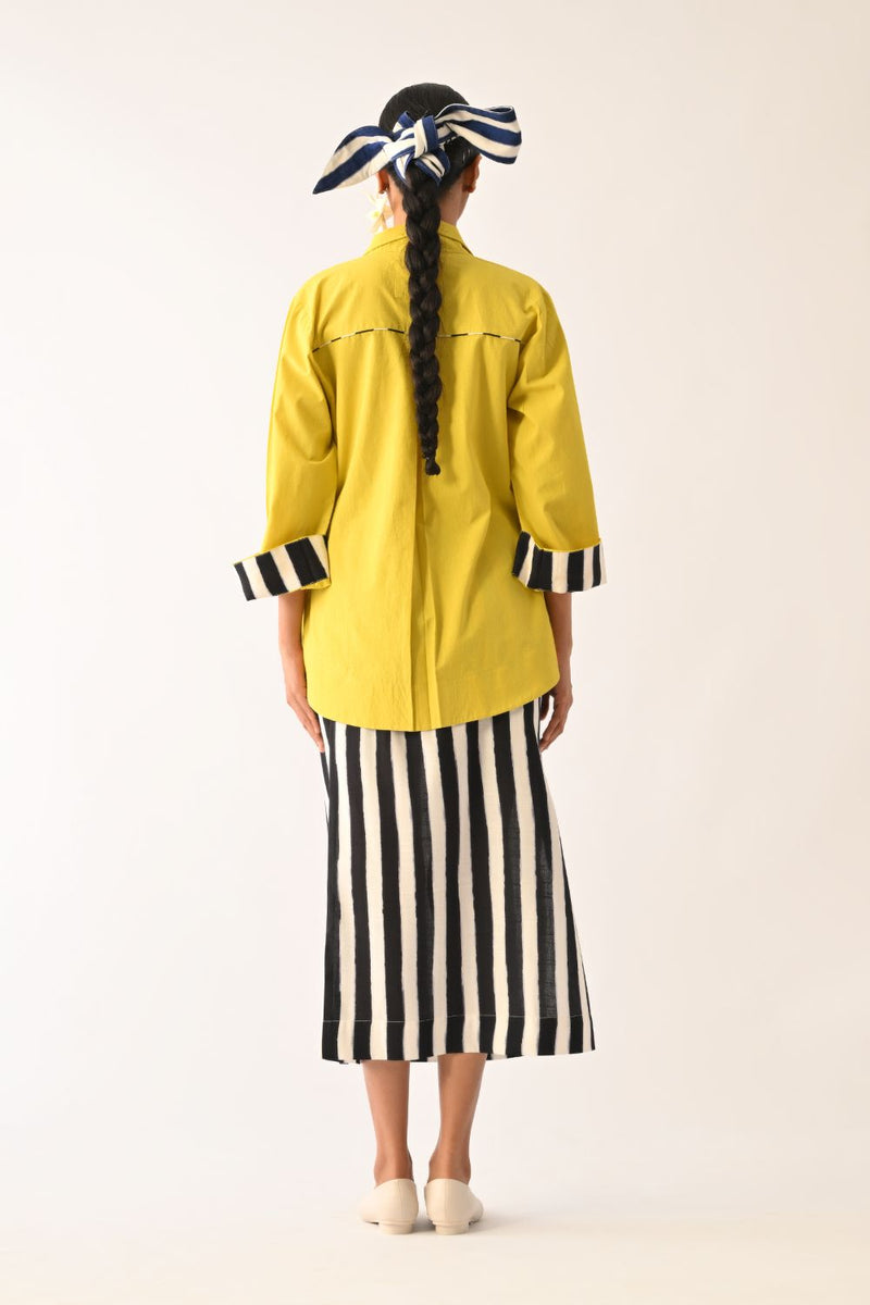 Mono Citrus Psyflora Appliqué Skirt Set poplin co-ord set by O'Frida in citrus for women in Singapore