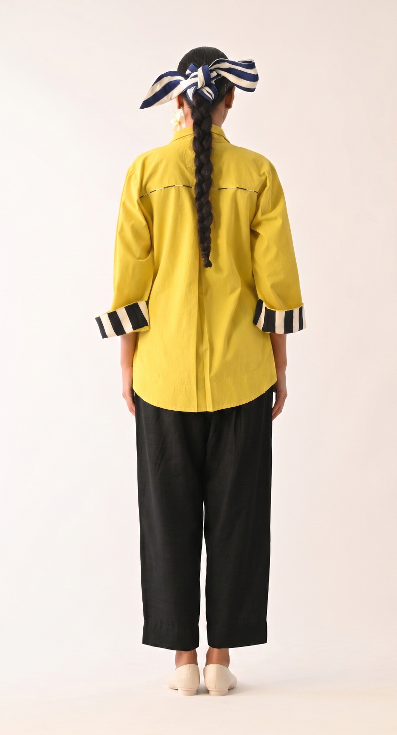 Mono Citrus Psyflora Appliqué Set poplin co-ord set by O'Frida in citrus for women in Singapore