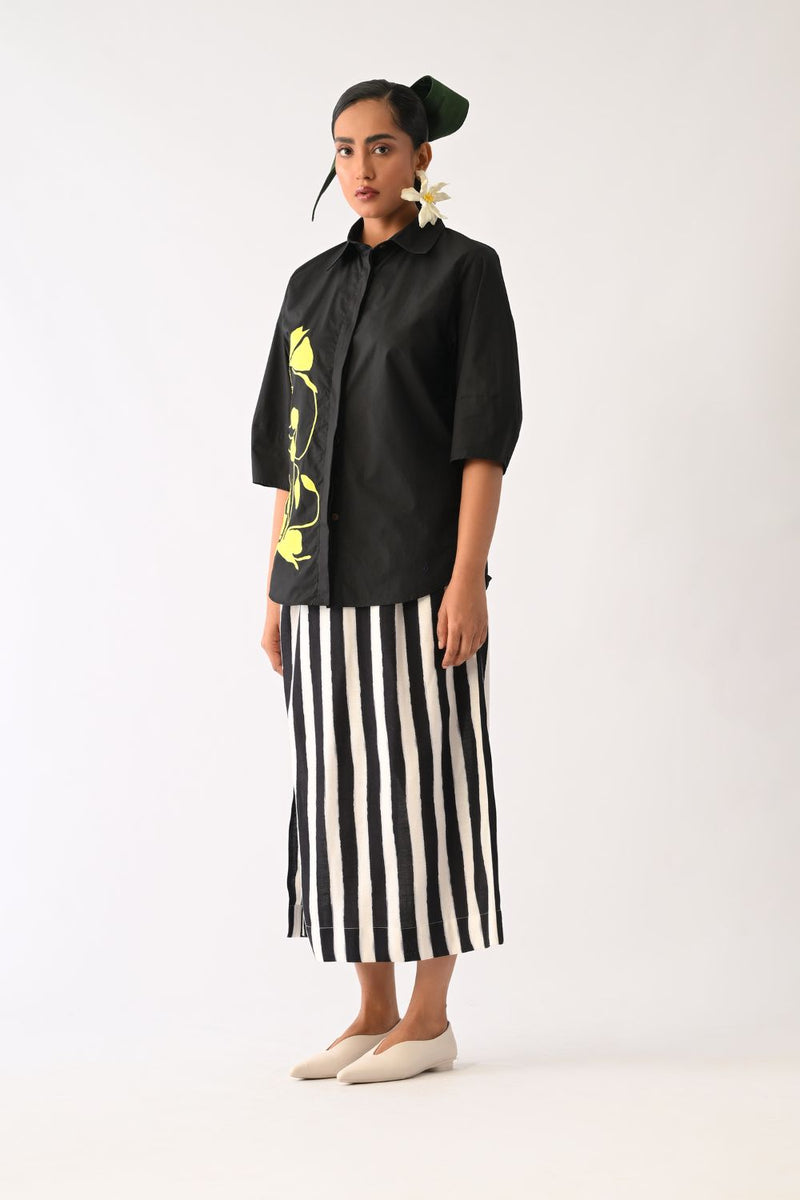 Mono Black Lantern Appliqué Set poplin co-ord set by O'Frida in black & white for women in Singapore