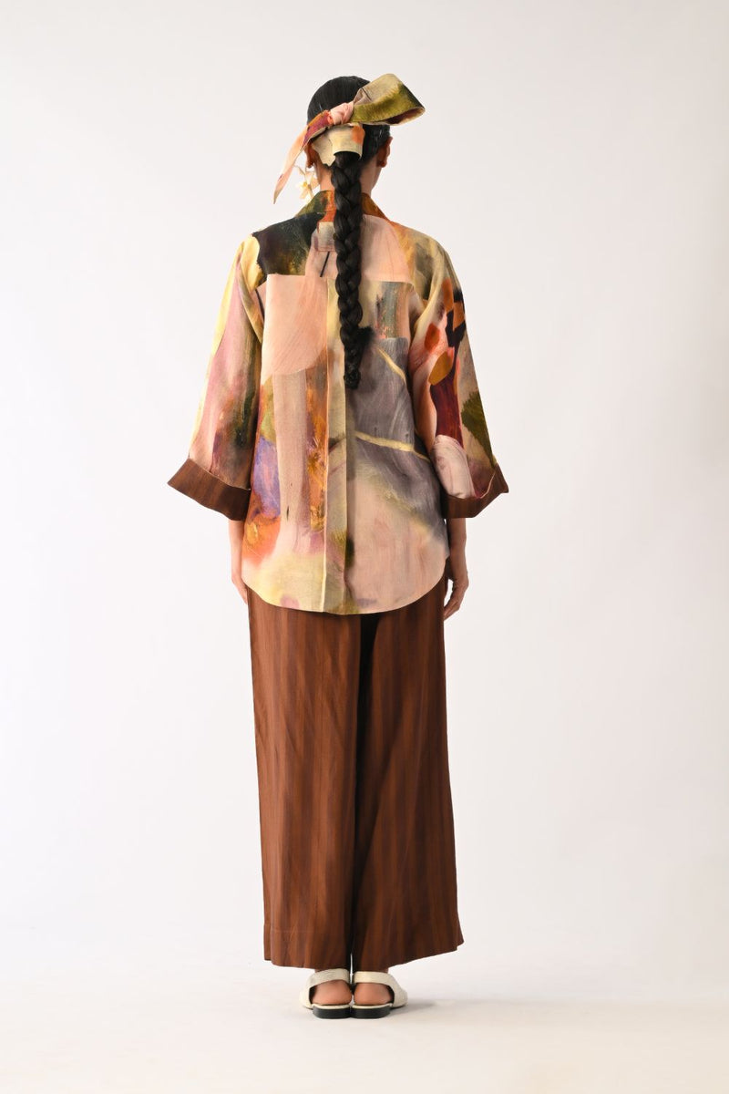 Pollen Psyflora Shirt Set cotton co-ord set by O'Frida in multicolour for women in Singapore