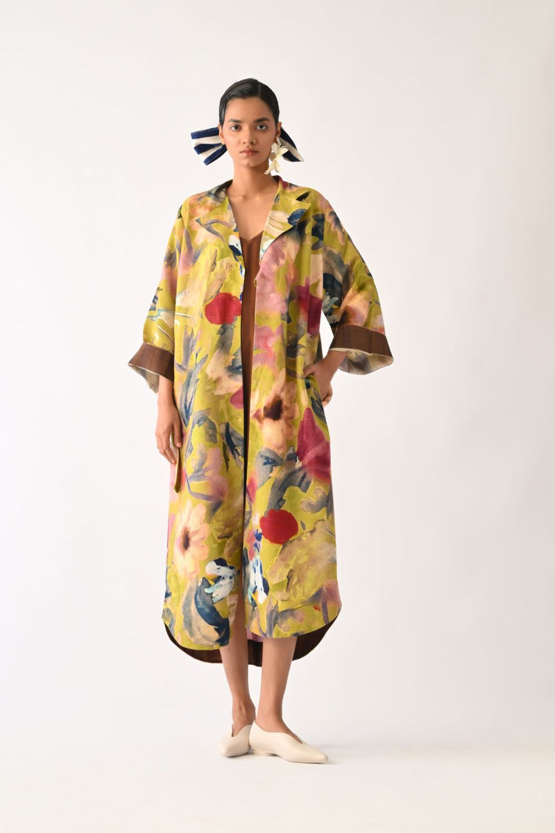 Liberty Olive Wrap Dress Set cotton co-ord set by O'Frida in olive for women in Singapore