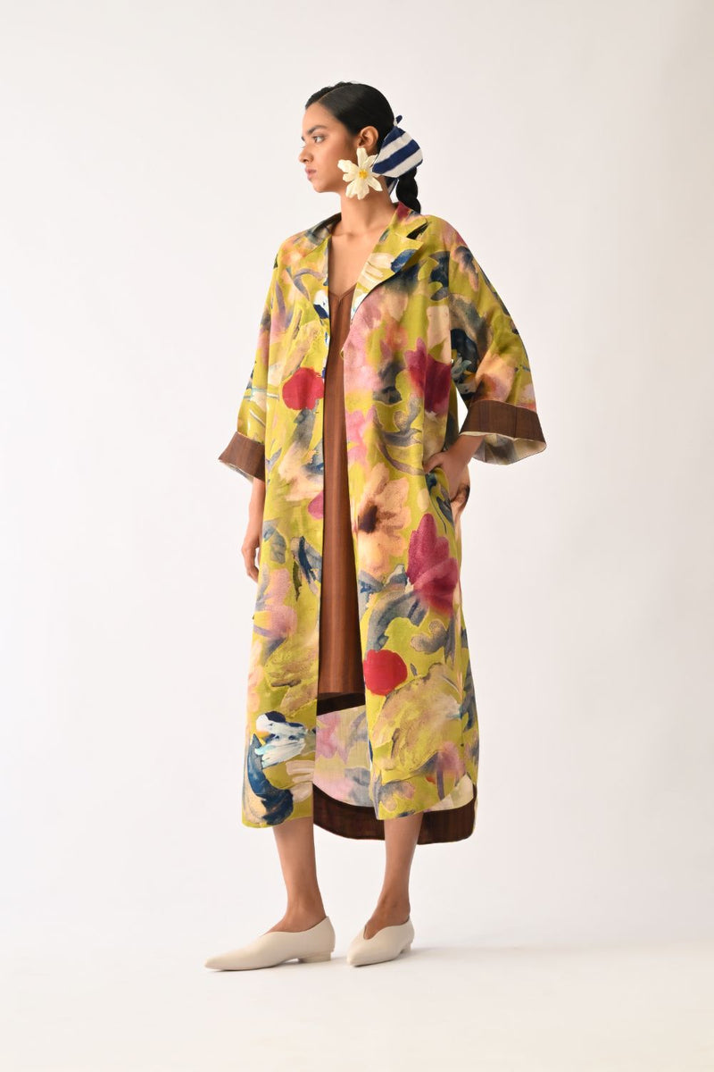 Liberty Olive Wrap Dress Set cotton co-ord set by O'Frida in olive for women in Singapore