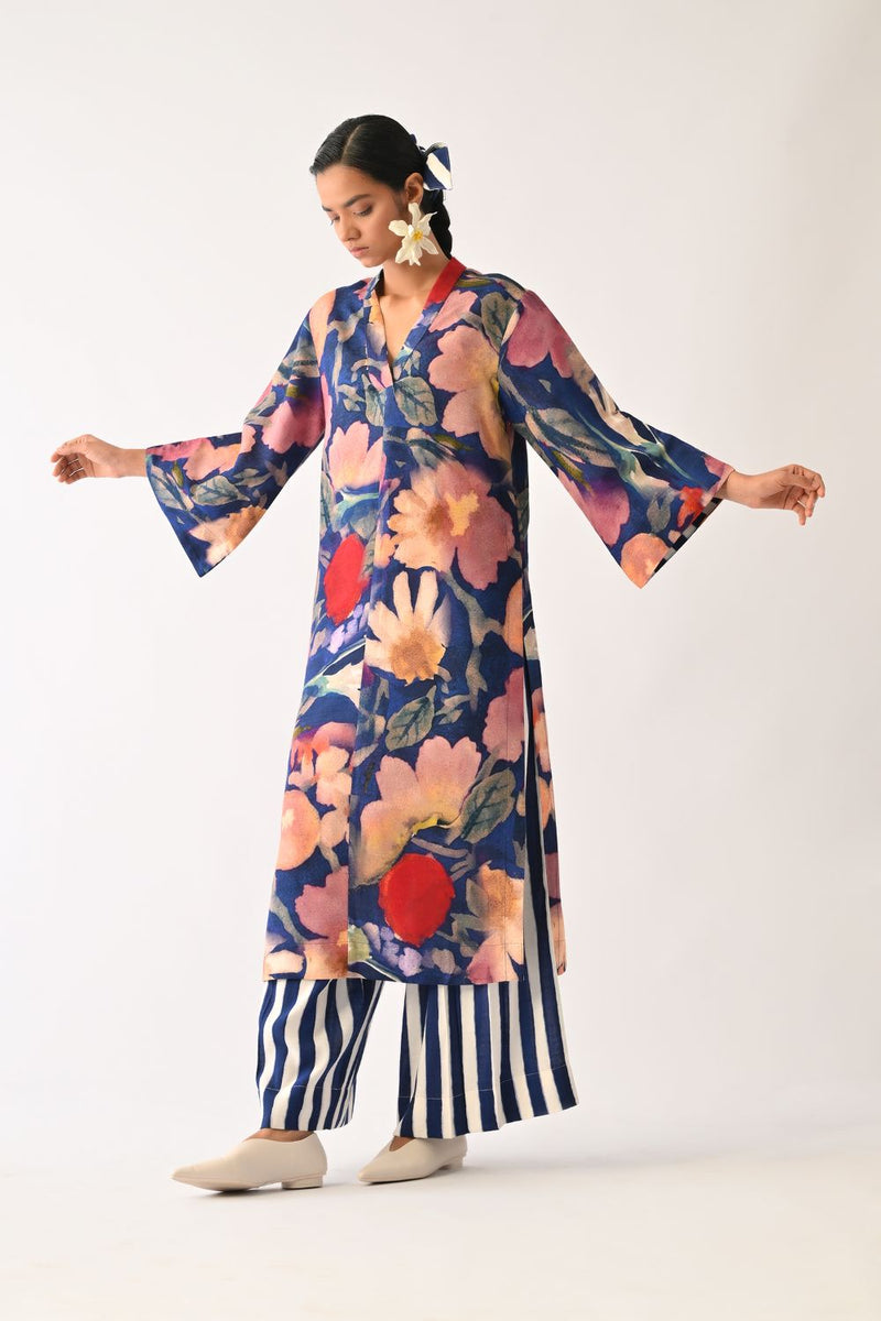 Liberty RB Kurta Set cotton light kurta set by O'Frida in royal blue for women in Singapore