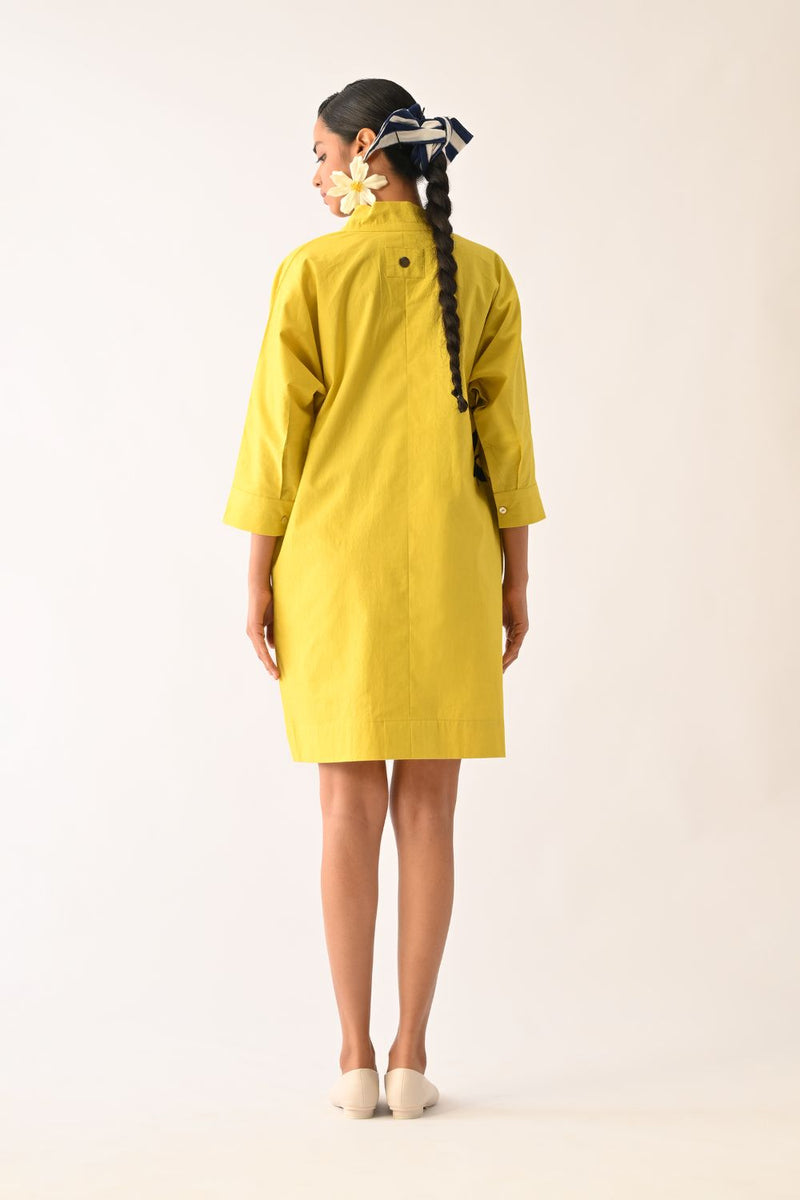 Mono Citrus Sicily Appliqué Dress poplin dress by O'Frida in citrus for women in Singapore