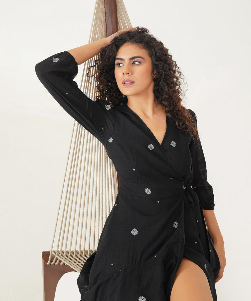 OAK DRESS 100% cotton Buy OAK DRESS from C&W | Dresses for Women by Indigo Dreams in black color for women in Singapore