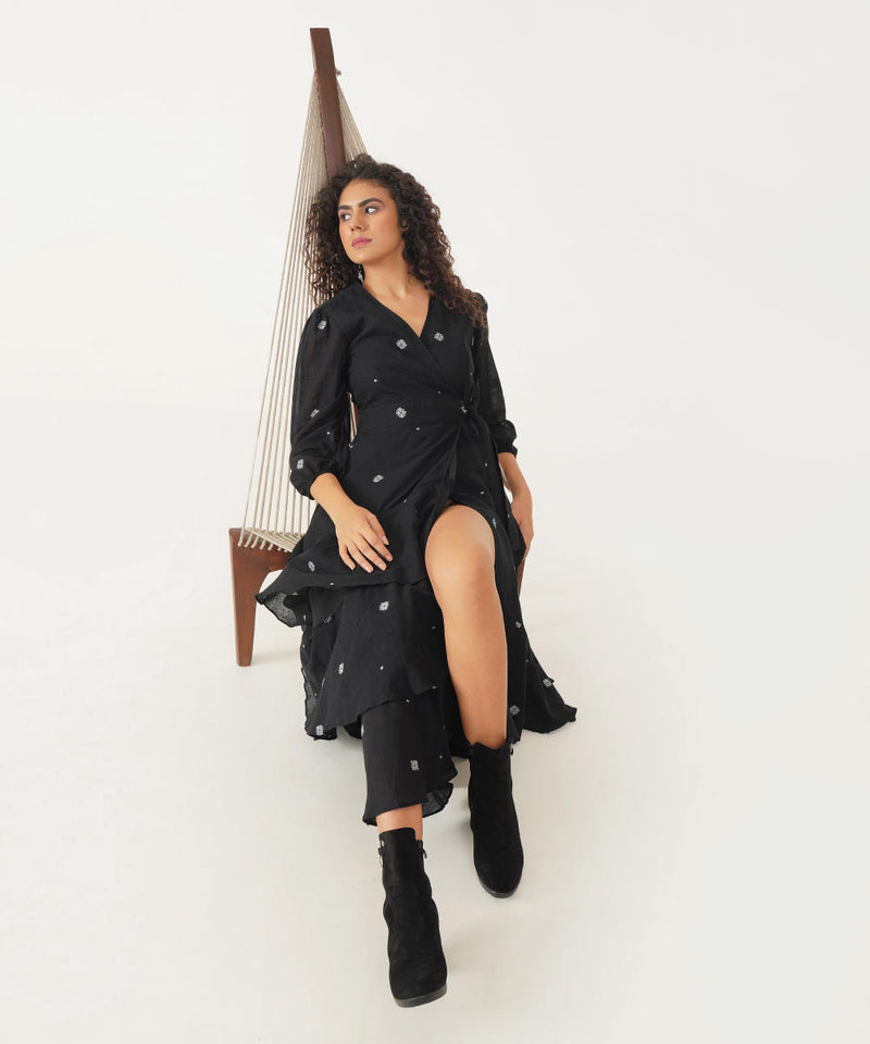 OAK DRESS 100% cotton Buy OAK DRESS from C&W | Dresses for Women by Indigo Dreams in black color for women in Singapore