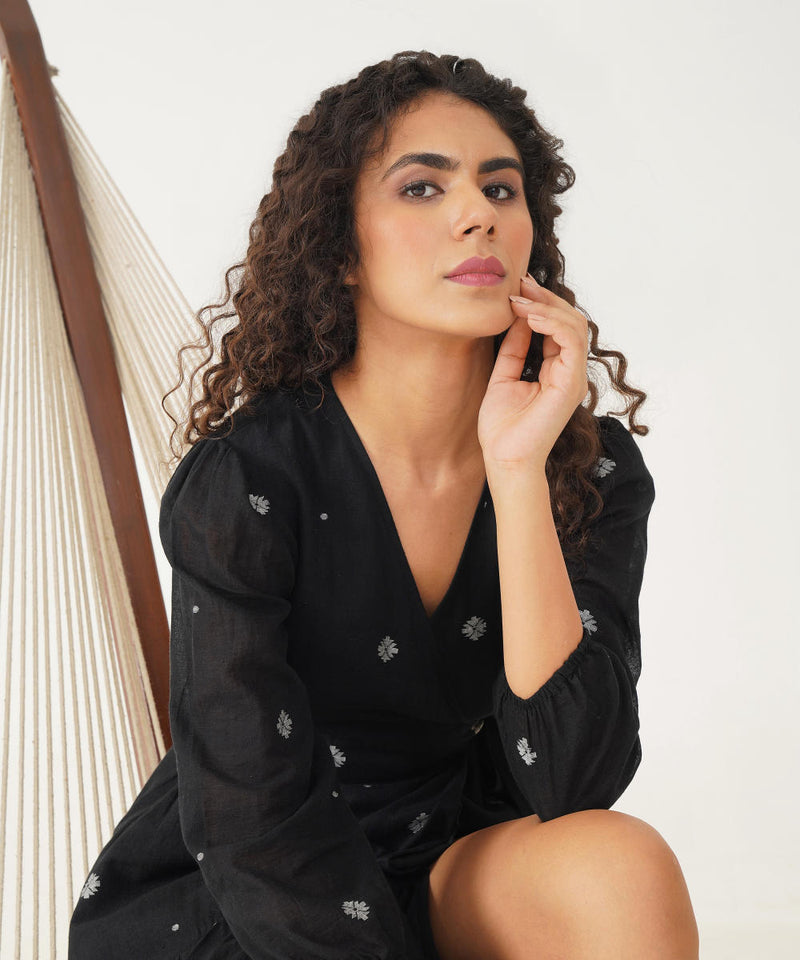 OAK DRESS 100% cotton Buy OAK DRESS from C&W | Dresses for Women by Indigo Dreams in black color for women in Singapore