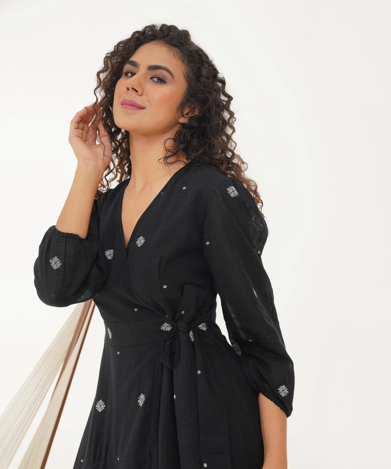 OAK DRESS 100% cotton Buy OAK DRESS from C&W | Dresses for Women by Indigo Dreams in black color for women in Singapore