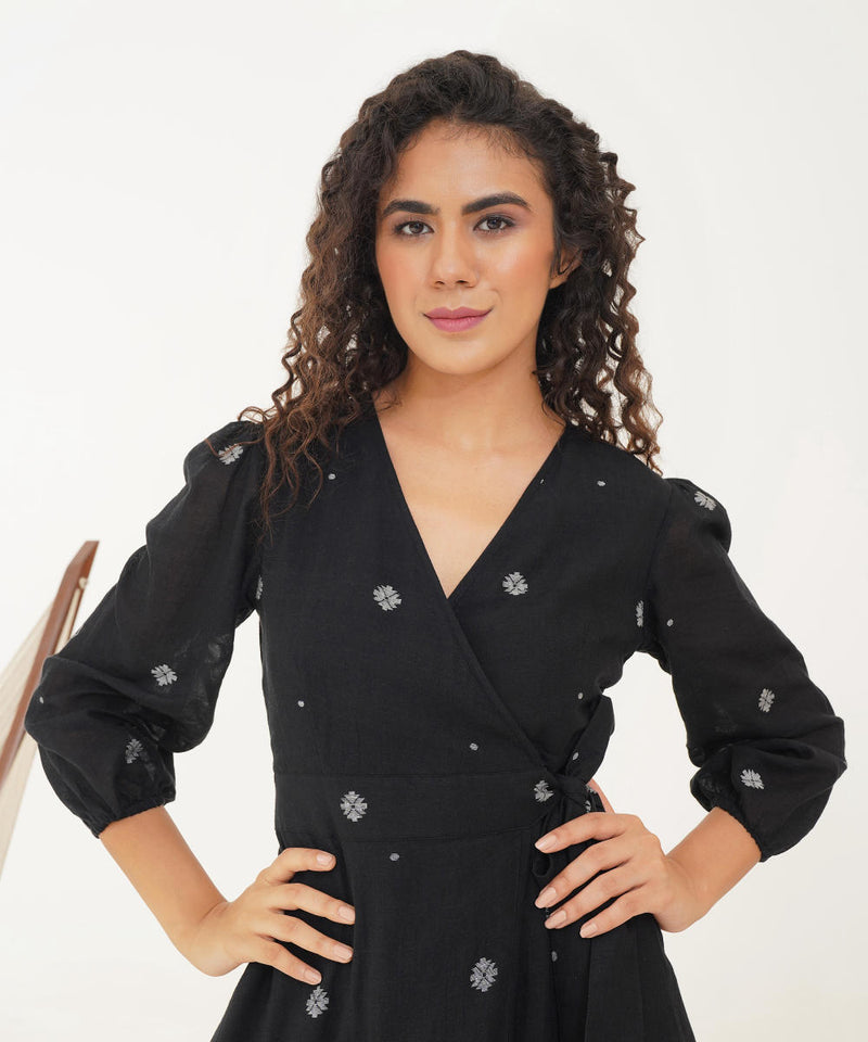 OAK DRESS 100% cotton Buy OAK DRESS from C&W | Dresses for Women by Indigo Dreams in black color for women in Singapore