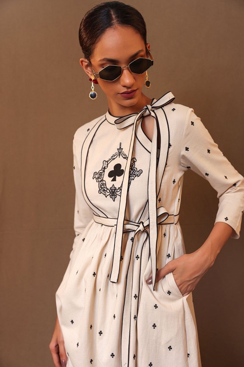 Off-White Club EMB Rakha Set (3 PCS) 100% cotton by Mati in white color for women in Singapore