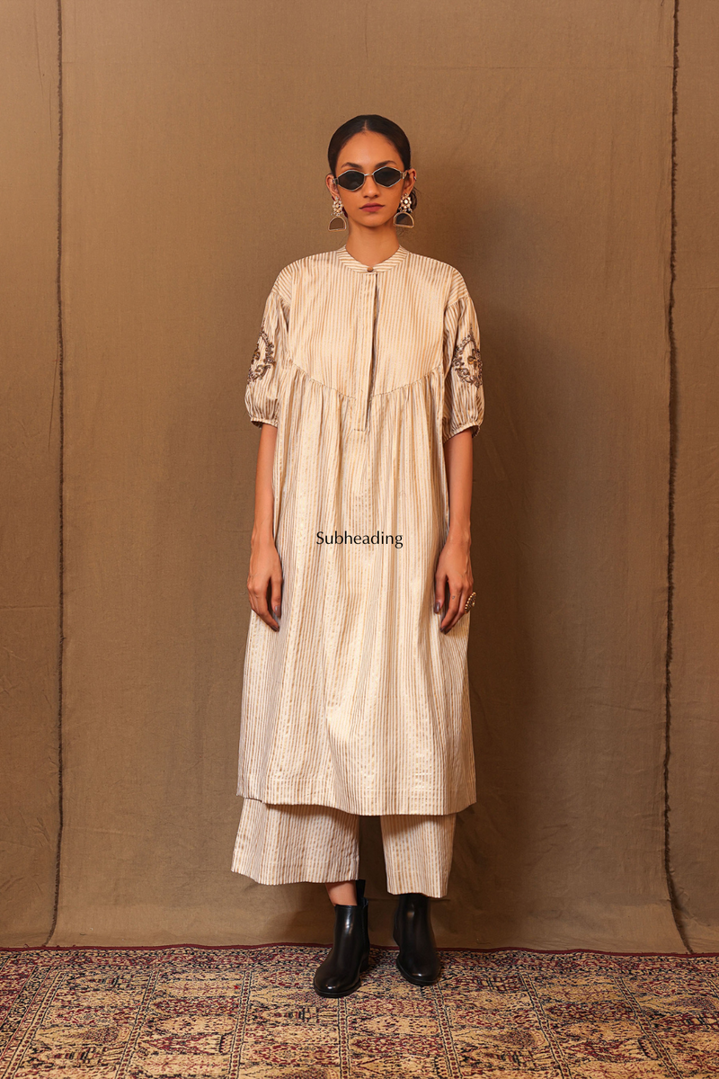 Off-White STR EMB Club Acra Tunic Set (2 PCS) 100% cotton by Mati in white color for women in Singapore
