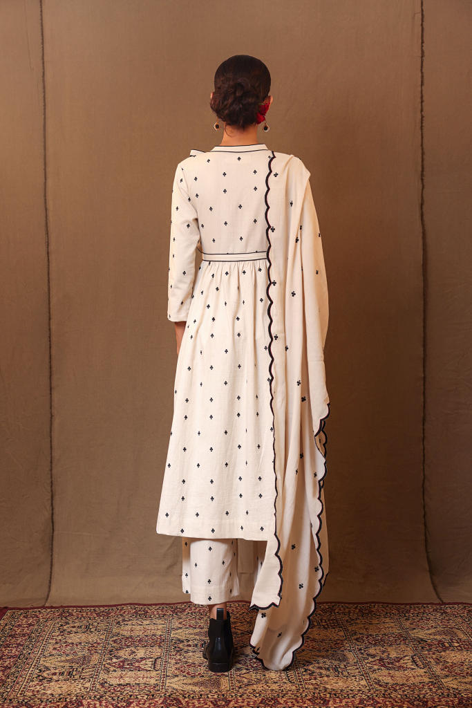 Off-White Club EMB Rakha Set (3 PCS) 100% cotton by Mati in white color for women in Singapore