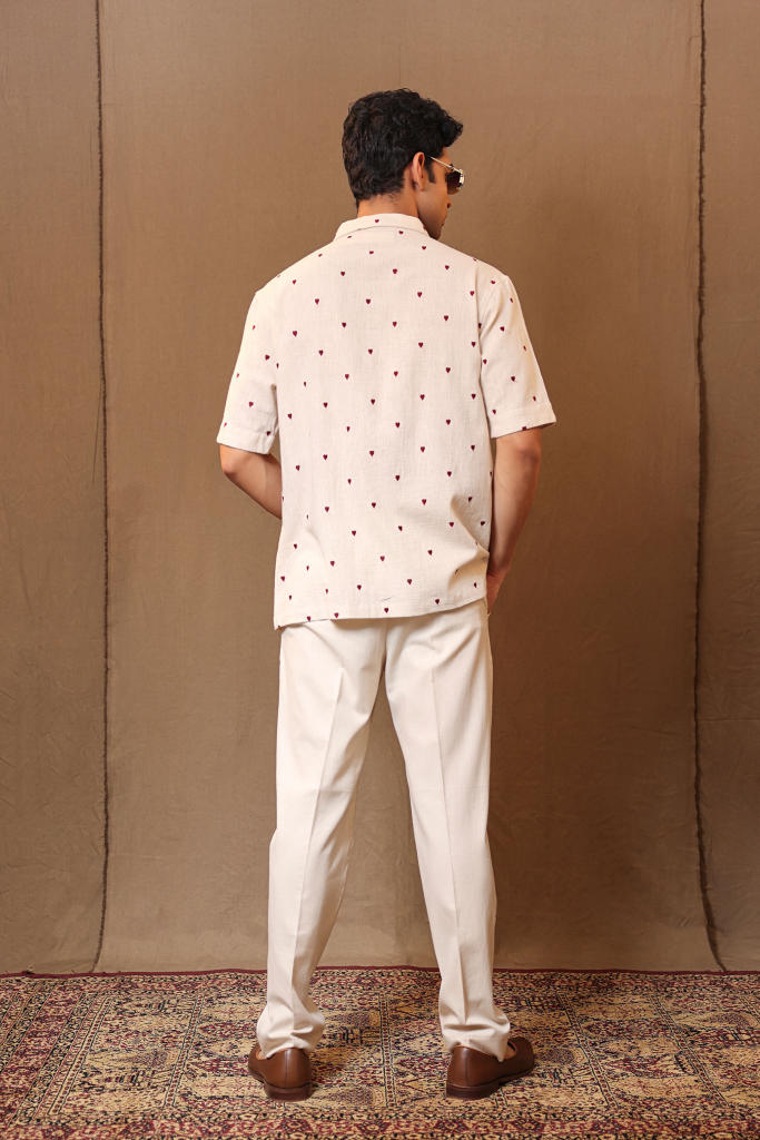 Off-White Straight Pants cotton by Mati Men in white color for men in Singapore