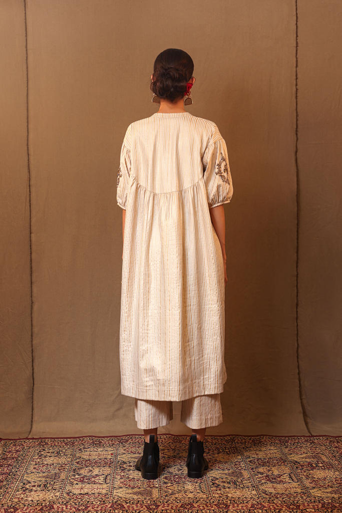 Off-White STR EMB Club Acra Tunic Set (2 PCS) 100% cotton by Mati in white color for women in Singapore