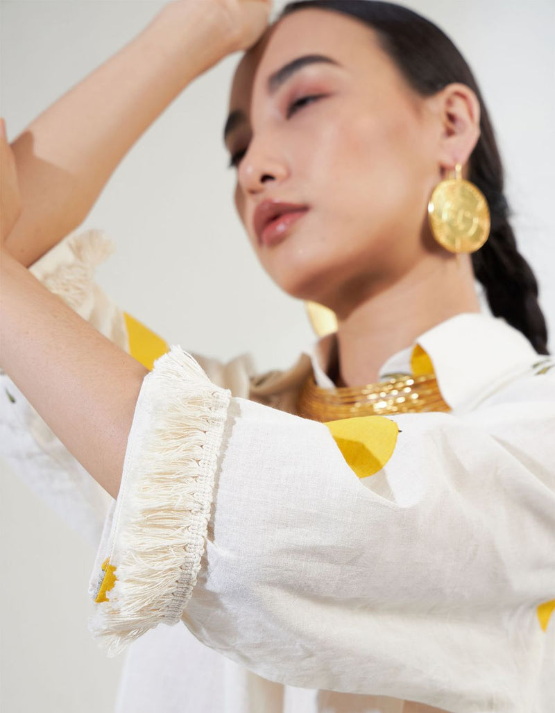 LAYLA SET cotton Light Kurta Sets by Aavidi in white color for women in Singapore