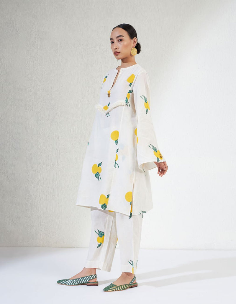 VEERA SET 1 cotton Light Kurta Sets by Aavidi in white color for women in Singapore