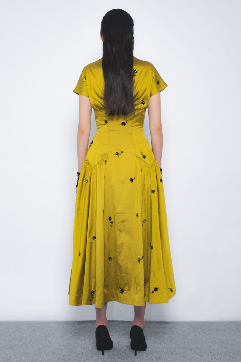 Oka Midi Dress - Mustard and Black mul Buy Oka Midi Dress - Mustard and Black from C&W | Dresses for Women by Leh Studios in multi color for women in Singapore