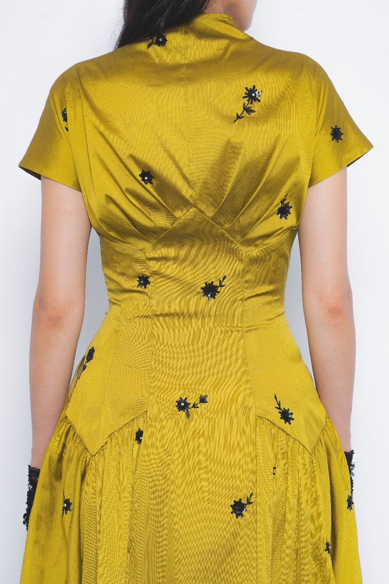 Oka Midi Dress - Mustard and Black mul Buy Oka Midi Dress - Mustard and Black from C&W | Dresses for Women by Leh Studios in multi color for women in Singapore