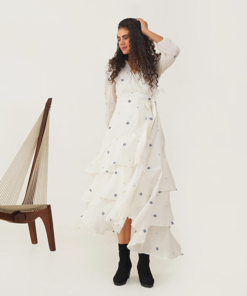 OLIVE DRESS 100% cotton Buy OLIVE DRESS from C&W | Dresses for Women by Indigo Dreams in white color for women in Singapore