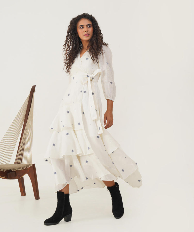 OLIVE DRESS 100% cotton Buy OLIVE DRESS from C&W | Dresses for Women by Indigo Dreams in white color for women in Singapore