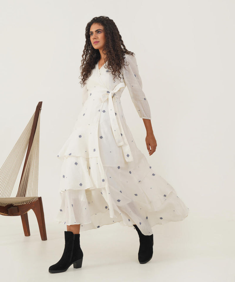 OLIVE DRESS 100% cotton Buy OLIVE DRESS from C&W | Dresses for Women by Indigo Dreams in white color for women in Singapore