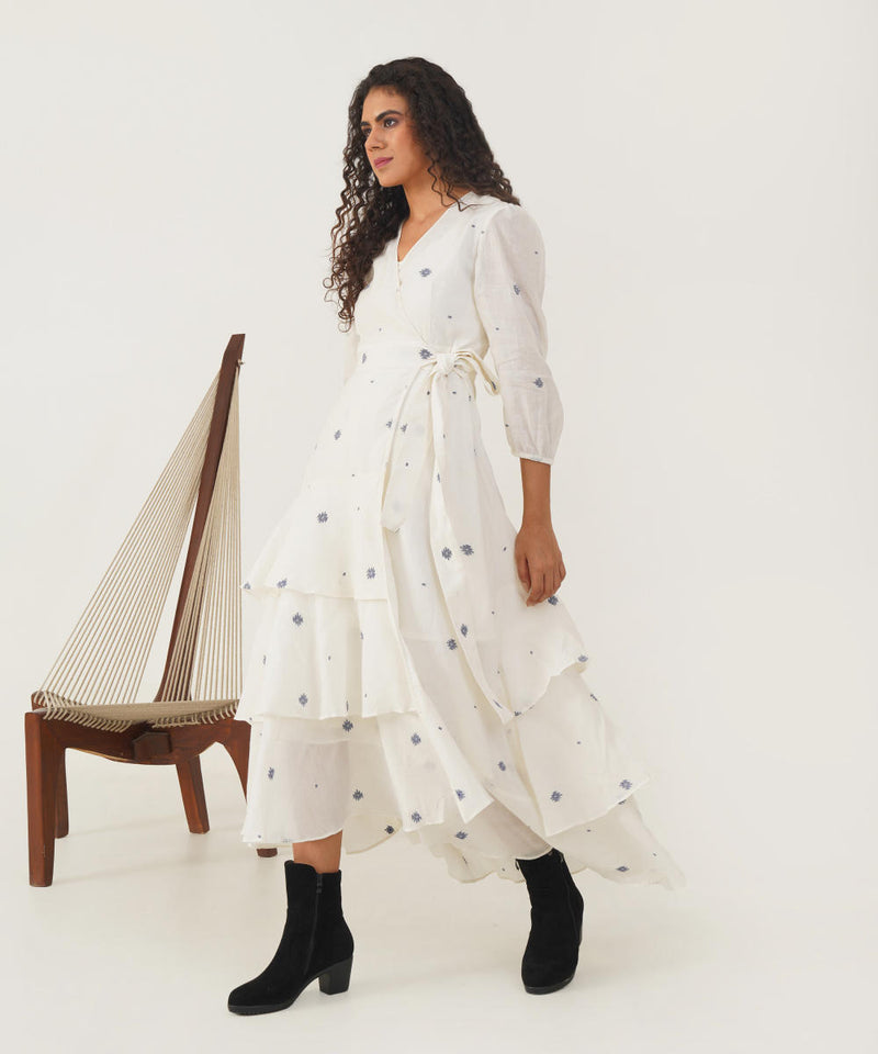 OLIVE DRESS 100% cotton Buy OLIVE DRESS from C&W | Dresses for Women by Indigo Dreams in white color for women in Singapore