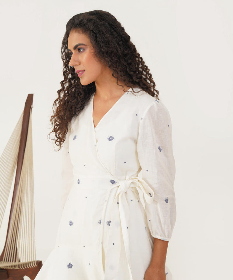 OLIVE DRESS 100% cotton Buy OLIVE DRESS from C&W | Dresses for Women by Indigo Dreams in white color for women in Singapore