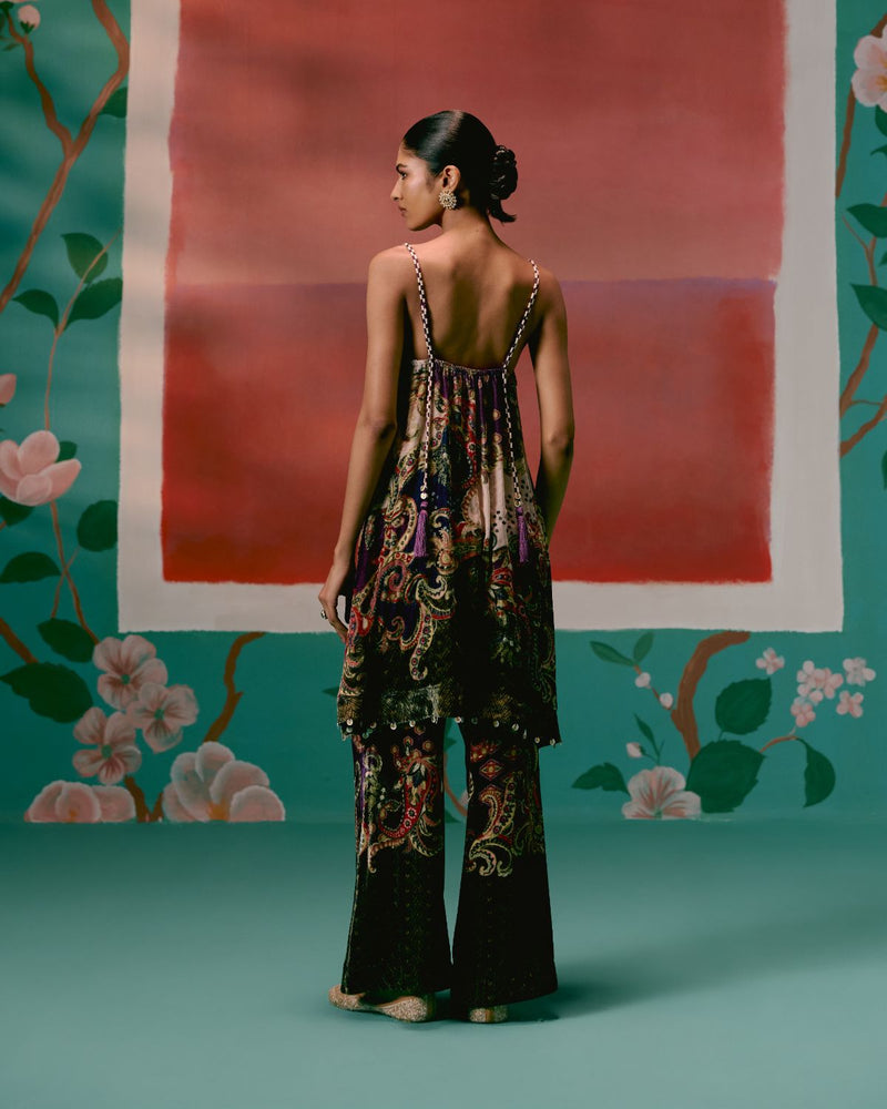 Olive & Purple Paisley Kurta Set Buy Olive & Purple Paisley Kurta Set from C&W | Kurta/Kurta Sets for Women by Label Mogra in olive color for women in Singapore