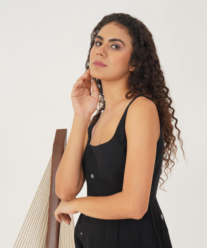 OLIVIA DRESS 100% cotton Buy OLIVIA DRESS from C&W | Dresses for Women by Indigo Dreams in black color for women in Singapore