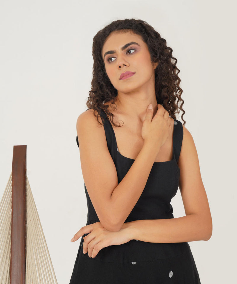 OLIVIA DRESS 100% cotton Buy OLIVIA DRESS from C&W | Dresses for Women by Indigo Dreams in black color for women in Singapore