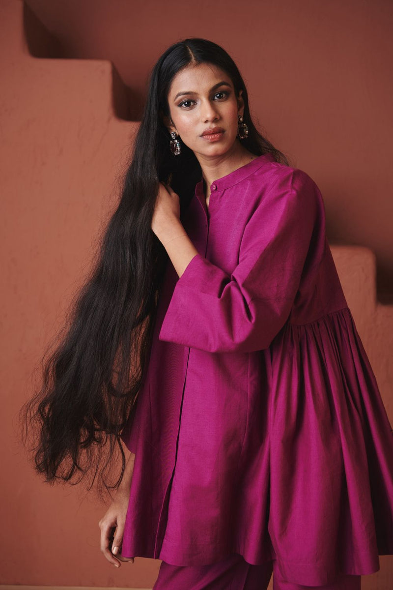 Orchid Co Linen Gathered Shirt