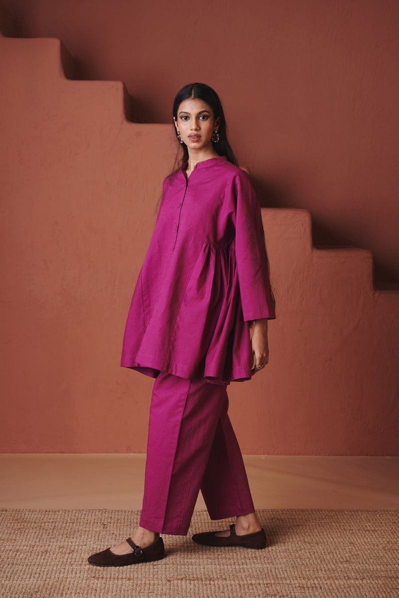 Orchid Co Linen Gathered Shirt Set