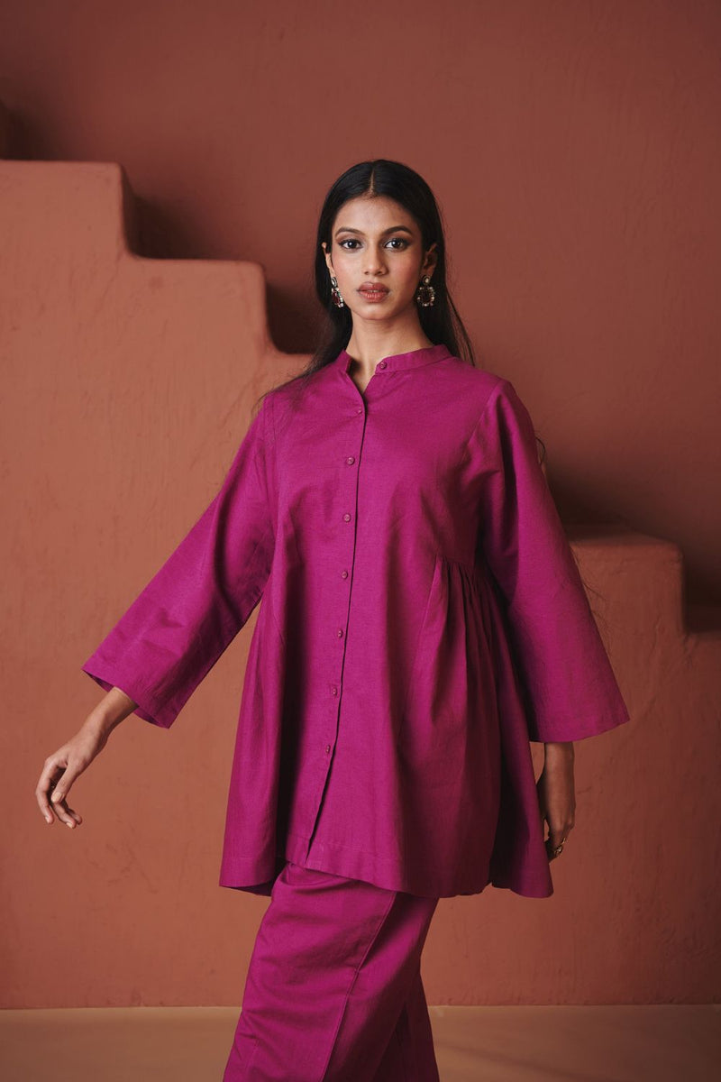 Orchid Co Linen Gathered Shirt Set