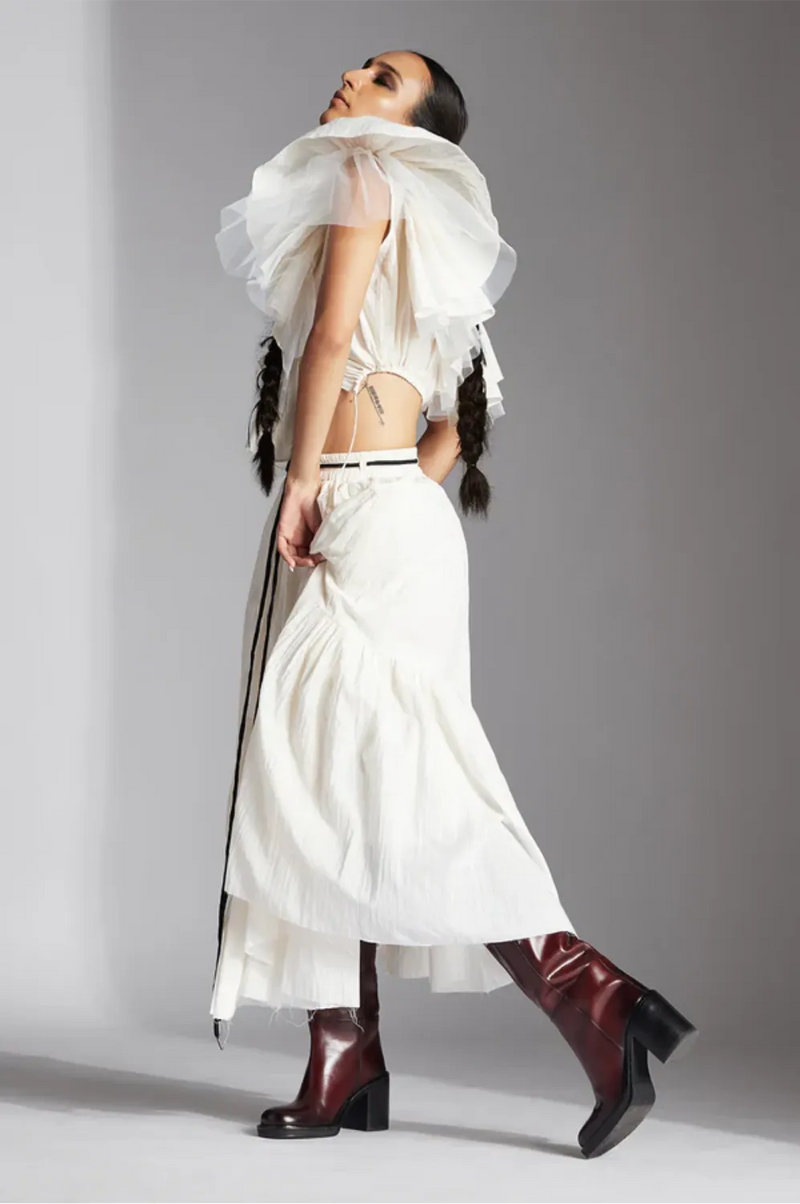 Ori Shirt-White cotton by Chola in white color for women in Singapore