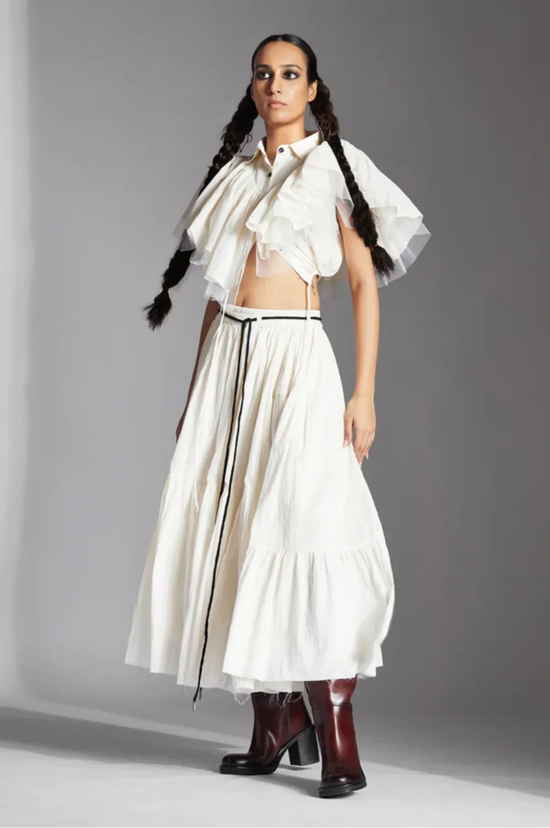 Ori Shirt-White cotton by Chola in white color for women in Singapore