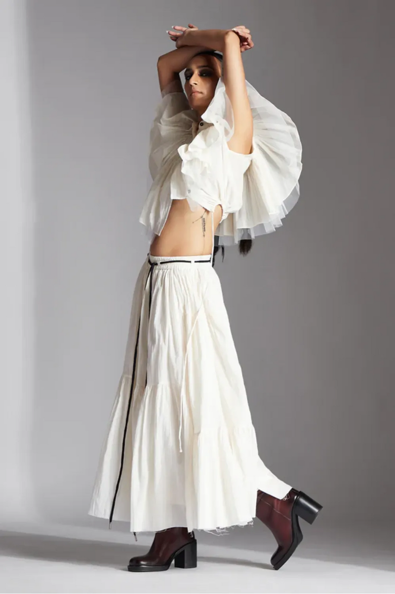 Ori Shirt-White cotton by Chola in white color for women in Singapore