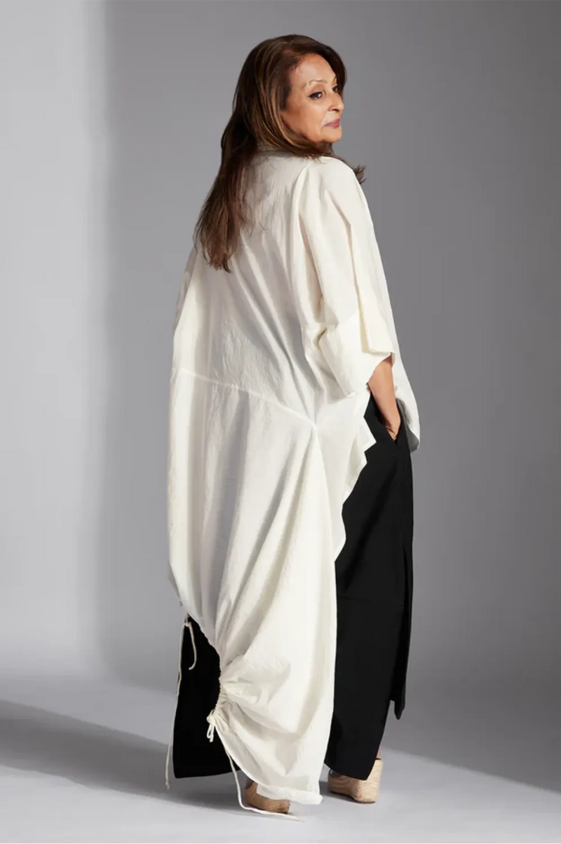 Orien Shirt-White cotton by Chola in white color for women in Singapore