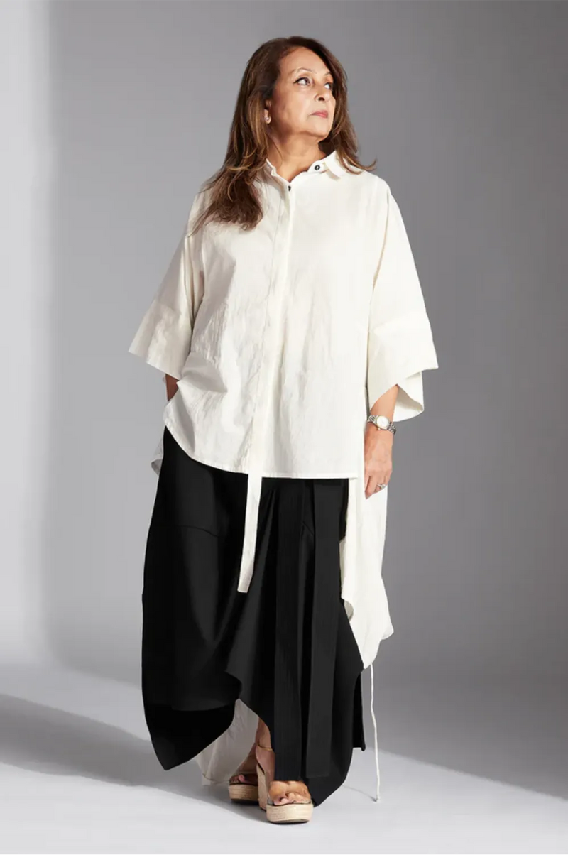 Orien Shirt-White cotton by Chola in white color for women in Singapore