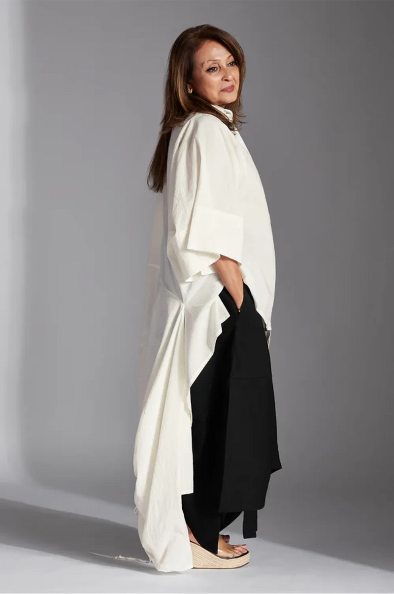 Orien Shirt-White cotton by Chola in white color for women in Singapore
