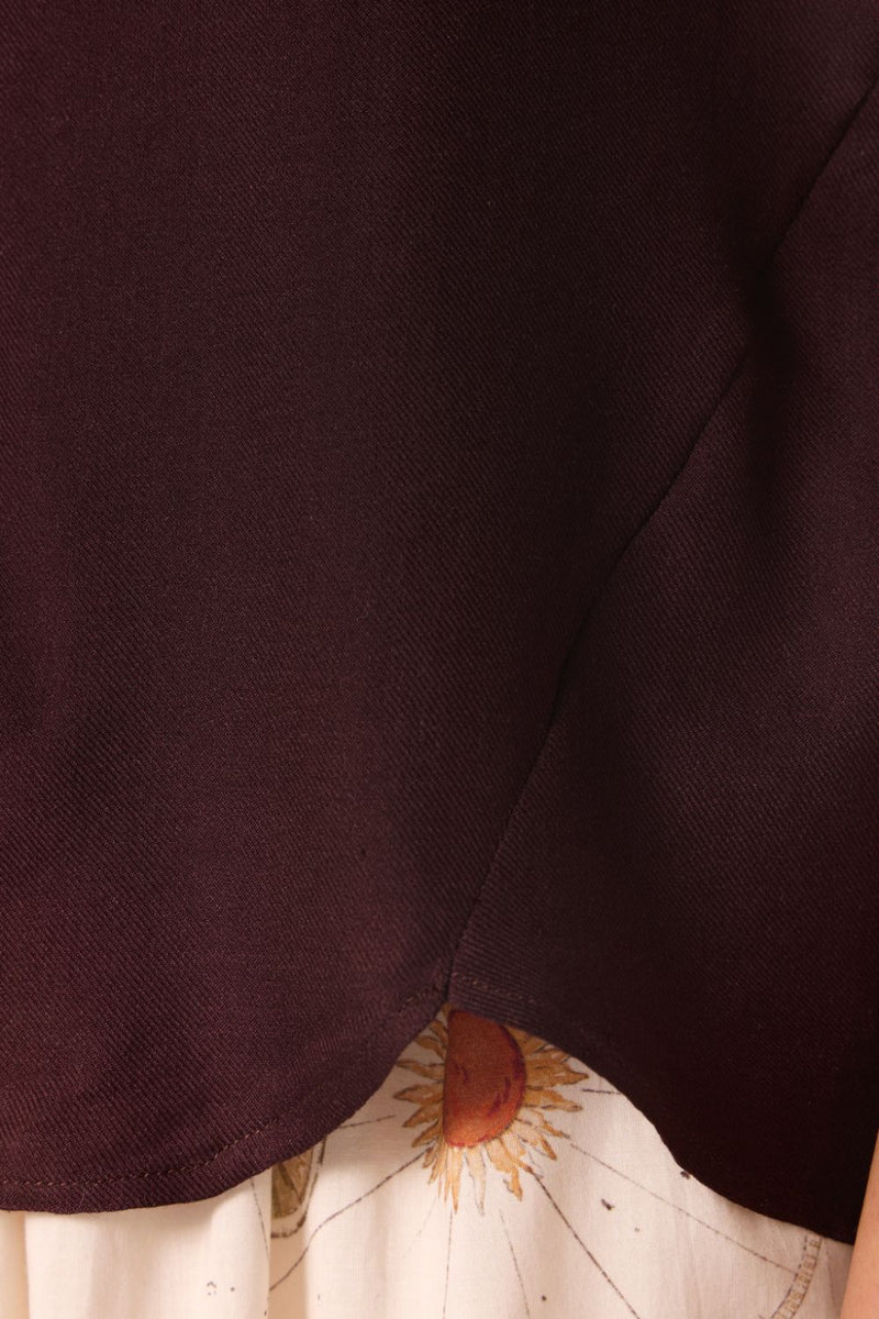 Orion Wine Silk Top silk by The Summer House for women in Singapore