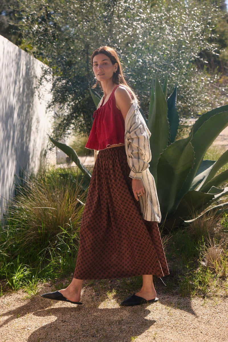 Oxford Skirt – Cocoa Organic Cotton