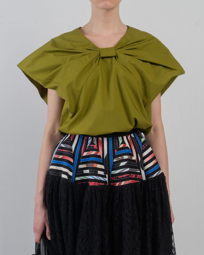 PAGODA PEPLUM SKIRT - Multicolour + Black skirt by Leh Studios in multicolour for women in Singapore