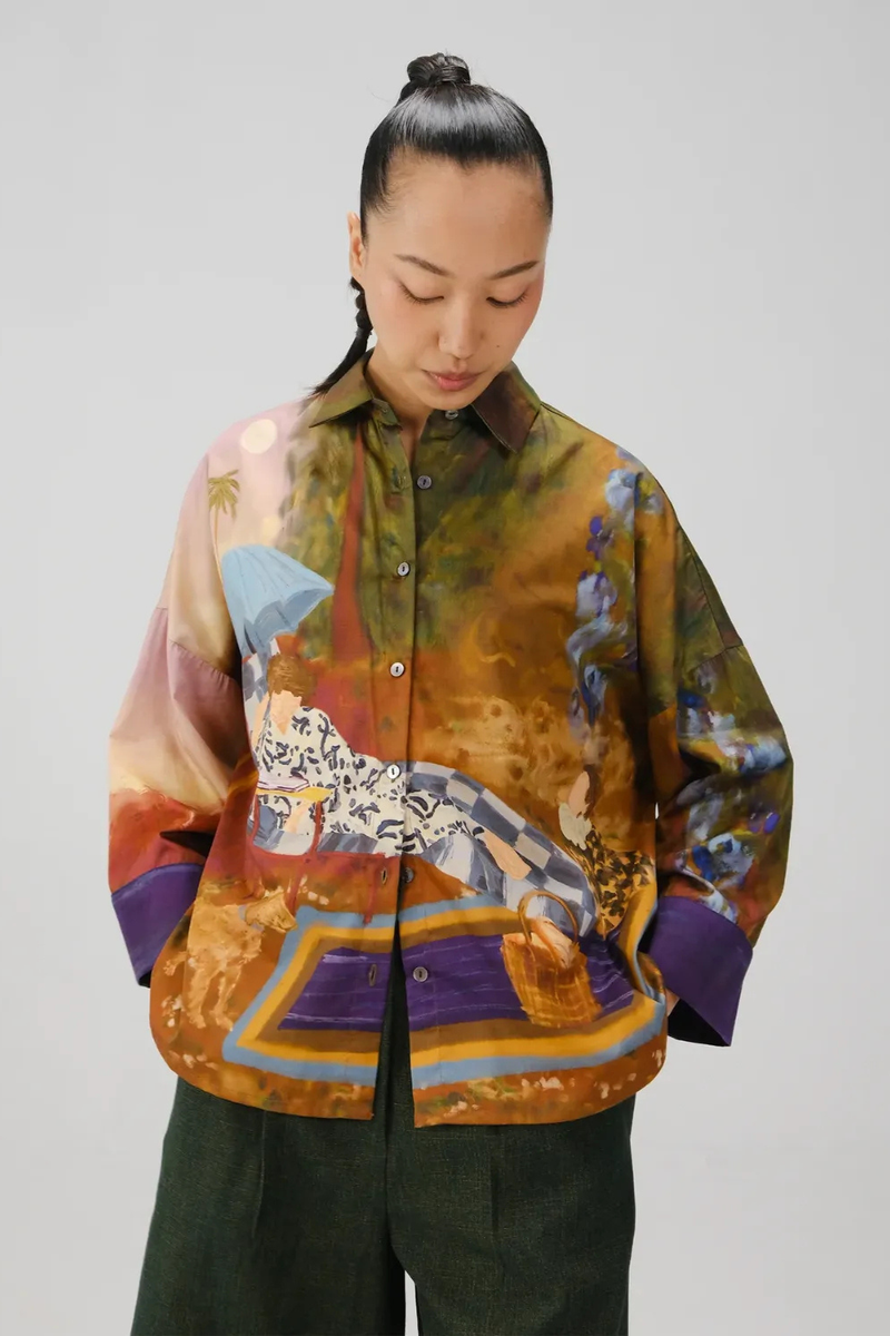 Panel Shirt - Lakeside satin by CORD for women in Singapore