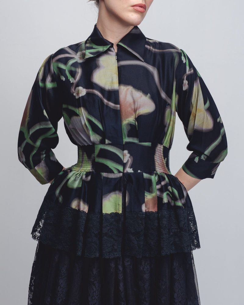 Paron Print Ame Dress - Paron Print + Black Buy Paron Print Ame Dress - Paron Print + Black from C&W | Dresses for Women by Leh Studios in black color for women in Singapore