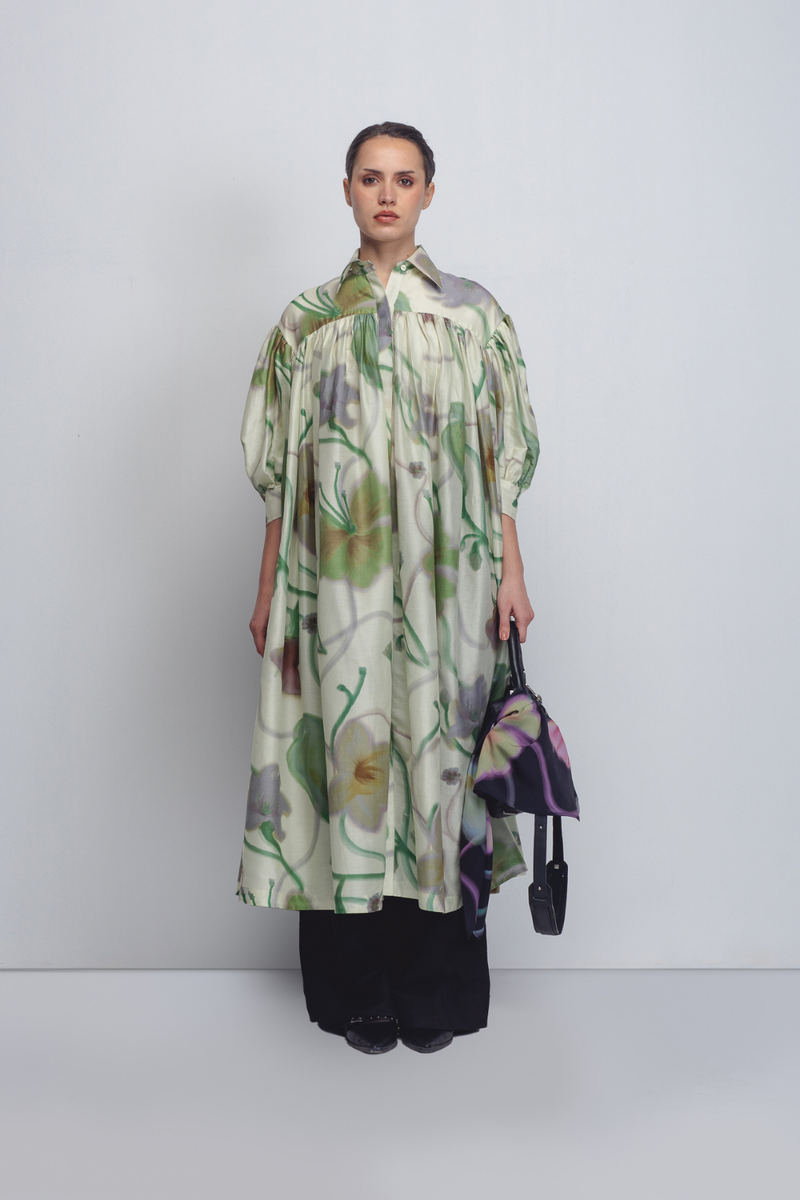 Paron Print Drop Shirt Dress - Paron Print in Mint cotton Buy Paron Print Drop Shirt Dress - Paron Print in Mint from C&W | Dresses for Women by Leh Studios for women in Singapore