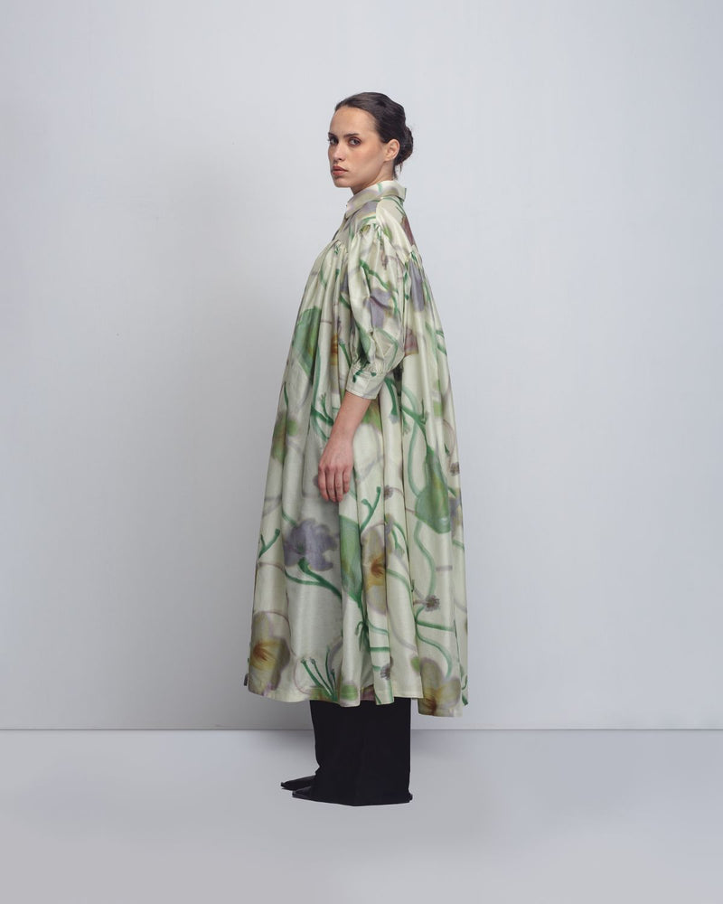 Paron Print Drop Shirt Dress - Paron Print in Mint cotton Buy Paron Print Drop Shirt Dress - Paron Print in Mint from C&W | Dresses for Women by Leh Studios for women in Singapore