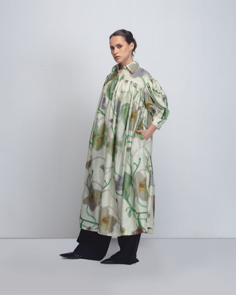 Paron Print Drop Shirt Dress - Paron Print in Mint cotton Buy Paron Print Drop Shirt Dress - Paron Print in Mint from C&W | Dresses for Women by Leh Studios for women in Singapore