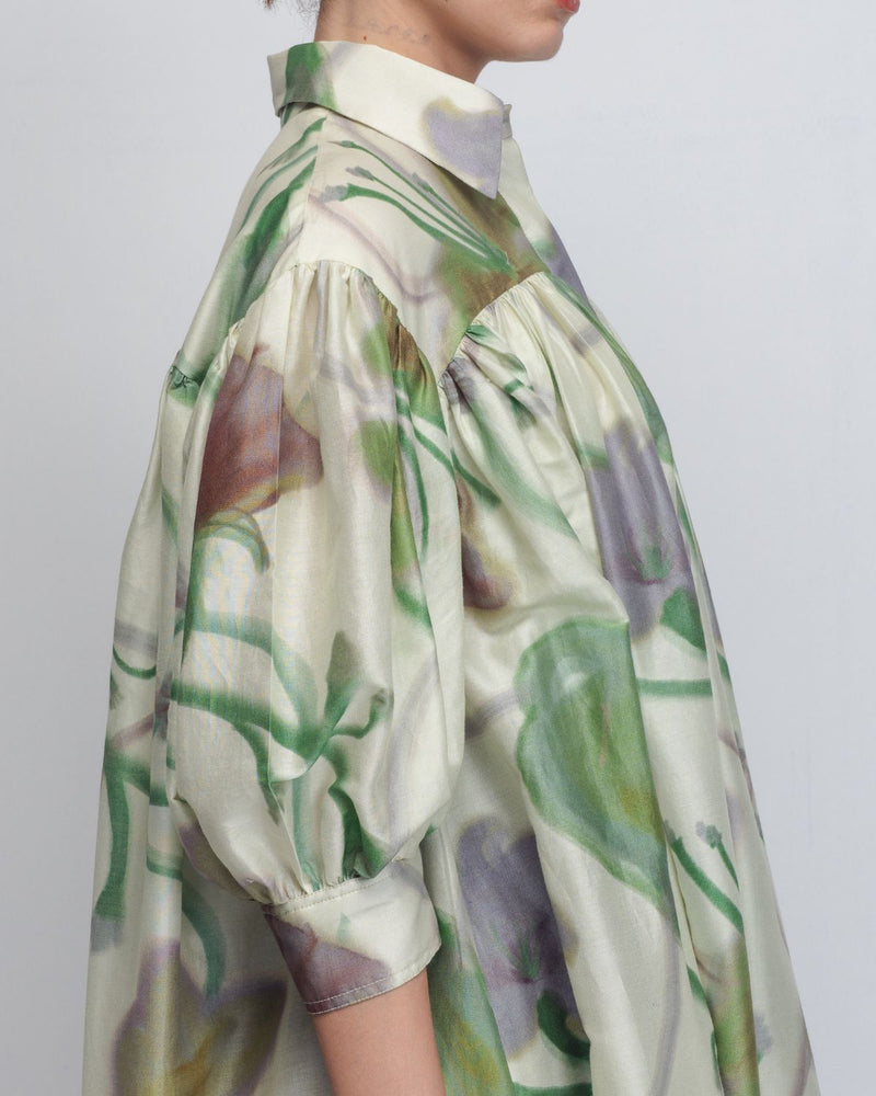 Paron Print Drop Shirt Dress - Paron Print in Mint cotton Buy Paron Print Drop Shirt Dress - Paron Print in Mint from C&W | Dresses for Women by Leh Studios for women in Singapore